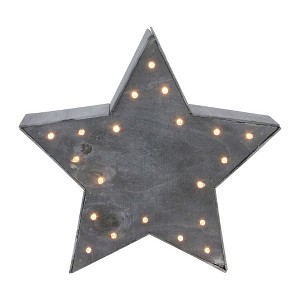 Northlight Lighted 5 Point Star Christmas Decoration - 9.75" - Gray - 1 of 4