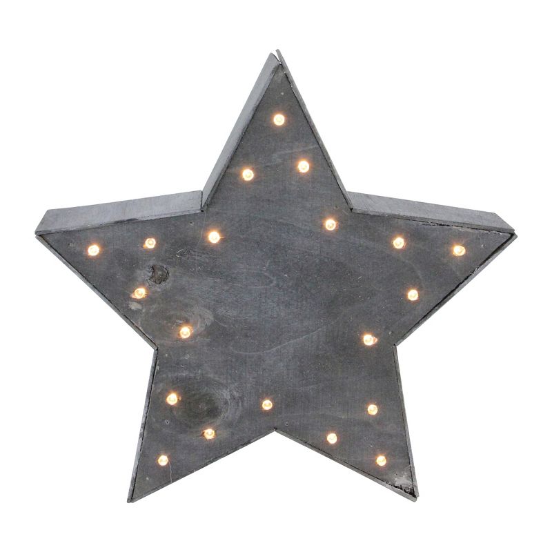 Northlight 9.75" Lighted Gray 5 Point Star Christmas Decoration, 1 of 5