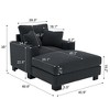 GDFStudio Eureka 41"W Oversized Upholstered Chaise Lounge Chair with USB Port and Cup Holder - 3 of 4