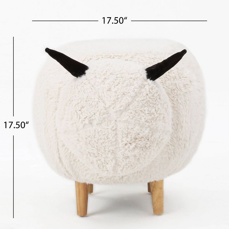 Pearcy Sheep Ottoman - White - Christopher Knight Home, 6 of 8