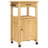 vidaXL Kitchen Trolley MONZA 18.9 in.x15.7 in.x35.4 in. Solid Wood Pine - 2 of 4