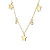 Guili 14K Gold Plated Necklace with Cubic Zirconia Droplets & Star Charms, a celestial-inspired piece that radiates elegance and charm. - 3 of 3