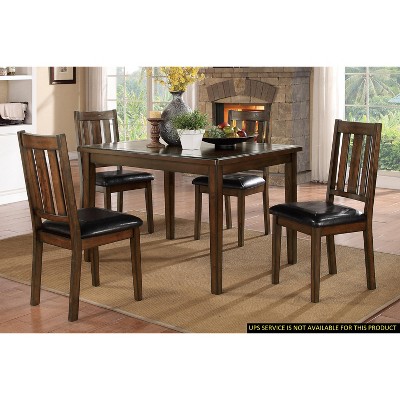 NicBex Dining Table Set for 4 Rectangular Wood Dining Table with 4 Upholstered Chairs for Kitchen