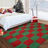 Christmas Checkerboard Area Rugs for Living Room Bedroom Xmas Festival Decorations Rugs Soft Foldable Accent Rug - 3 of 4