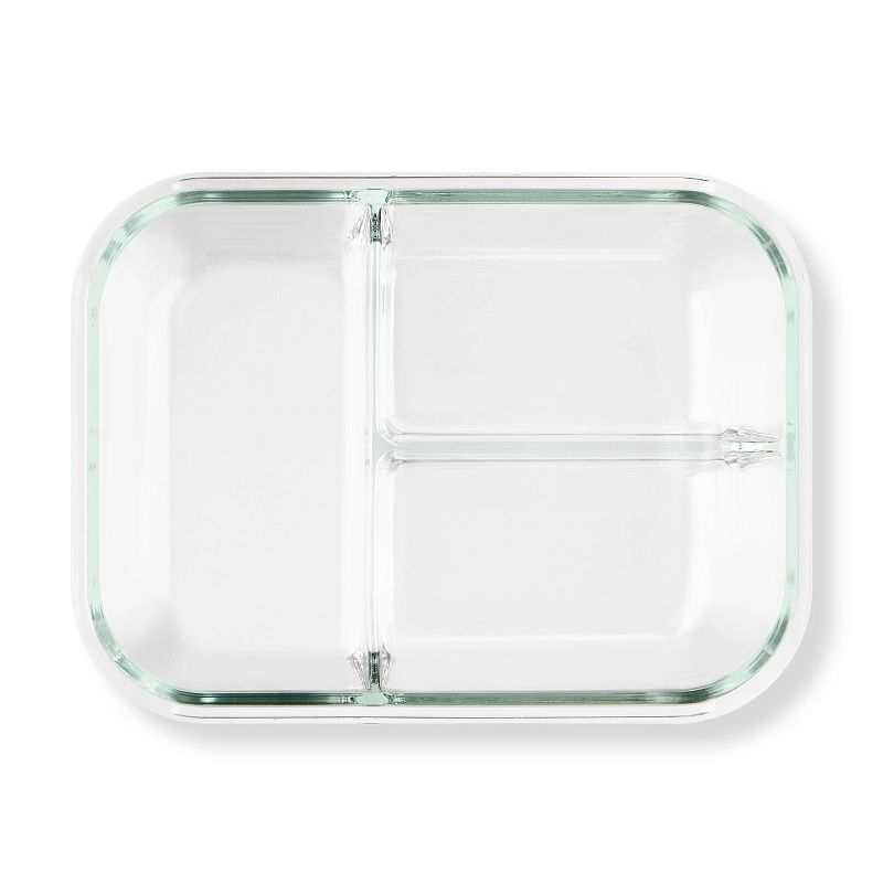 Pyrex 3.8 Cup 3 Compartment Rectangular MealBox Glass Food Storage Container, 3 of 10