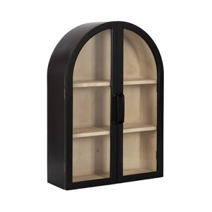Kate & Laurel All Things Decor 21"x30" Arcott Arch Wall Cabinet Black - 1 of 4