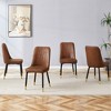 VYNXARIA Brown Suede-like Velvet Dining Chair Set (Four-Pack)Black Metal legs,dinning chairs,Brown - 4 of 4