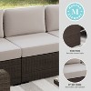 Martha Stewart Bedford Indoor-Outdoor Modular Patio Sectional Sofa Center Seat in Rattan Wicker with All-Weather Cushions - 4 of 4