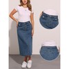 Allegra K Women's Casual High Waist A Line Jean Skirt - 2 of 4