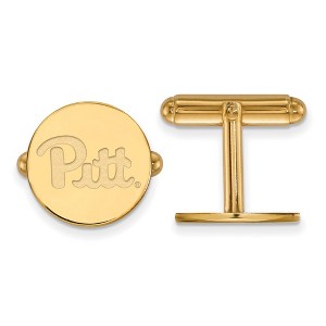 Black Bow Jewelry 14k Yellow Gold Plated Sterling Silver Pittsburgh Panthers NCAA Cuff Links - 1 of 3