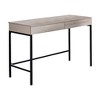 Royal Hampton Wooden Desk with 2 Drawers and Metal Frame, Washed White and Black - 3 of 4