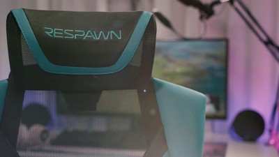 Black Mesh Gaming Chair with Lumbar Support and Adjustable Headrest