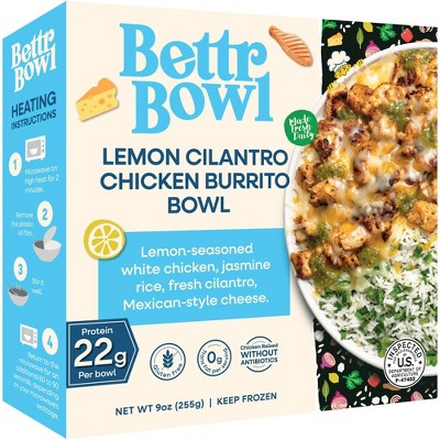 Bettr Bowl Frozen Lemon Cilantro Chicken Burrito Bowl - 9oz