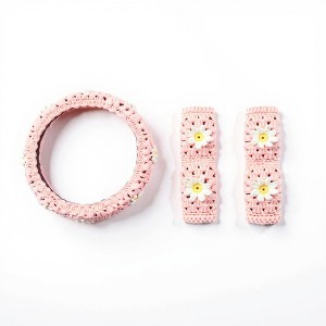 Anna-Kaci 3-Piece Crochet Car Steering Wheel and Seat Belt Cover Set - 1 of 4