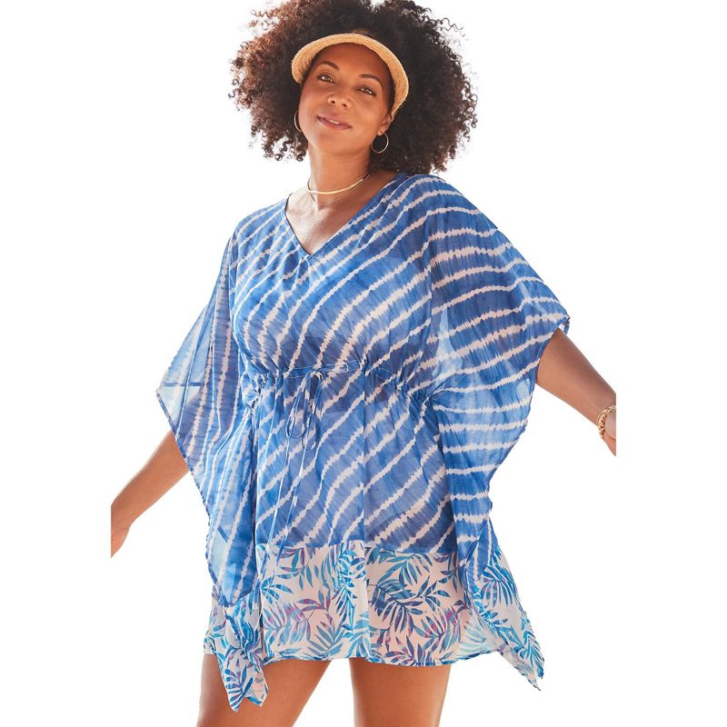 Swimsuits for All Women's Plus Size Jade Printed Tunic Dress, 1 of 2