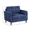 Costway Set of 2 Accent Chair Armchair Upholstered Single Sofa w/ Wooden Legs - image 2 of 4