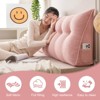 Soft Wedge Teddy Velvet Headboard Pillow w/ Side Pocket - PP Cotton Filled, Triangular Backrest Cushion for Dorm Bed - 2 of 4