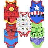 Marvel Avengers Captain America Iron Man Hulk Spider-Man 5 Pack Bodysuits Multicolor 