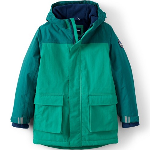 Lands End Kids Squall Waterproof Insulated Winter Parka 2x Large Dark Green Colorblock Target