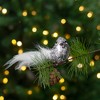 Northlight Sequin Right Facing Bird Clip On Christmas Ornament - 6" - White and Silver - 2 of 4