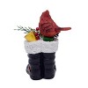 Transpac Resin Santa Boots with Cardinal Figurines Multicolor Christmas Tabletop Decor Easy Care Holiday Gift - 3 of 3