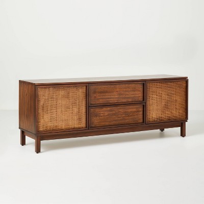 Wood & Cane Transitional Media Console Brown - Hearth & Hand™ with Magnolia