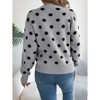 Women's Cute Polka Dot Sweater Shirt Long Sleeve Crew Neck Fall Casual Color Block Loose Fit Soft Knit Pullover Top - 3 of 4