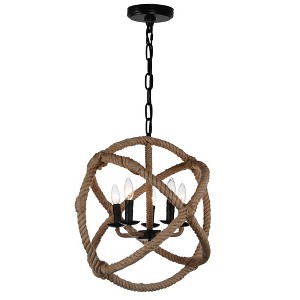CWI Lighting Padma 5 Light Up Chandelier With Black Finish - 1 of 4