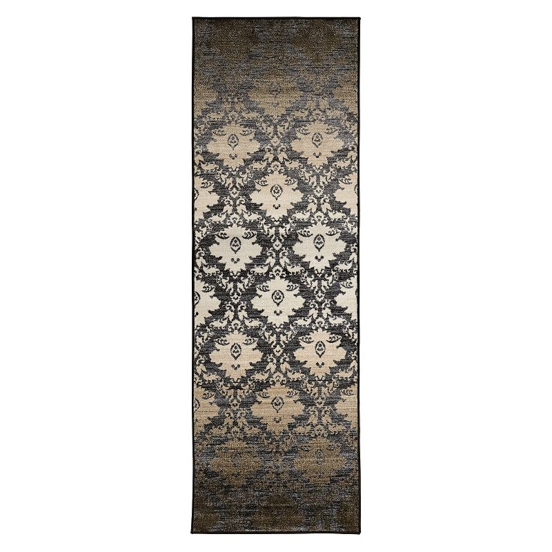 Vintage Medallion Scroll Non-Slip Washable Indoor Runner or Area Rug by Blue Nile Mills, 1 of 5