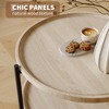 Round Coffee Table, 2 Tier Rustic Wood Desktop with Storage Shelf, Modern Accent Tea Center Table - 3 of 4