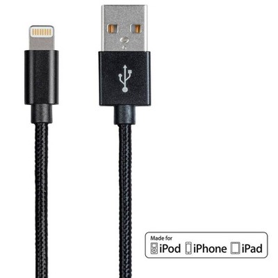 Monoprice Palette Series MFi Certified Lightning to USB Charge & Sync Cable, 6ft Black