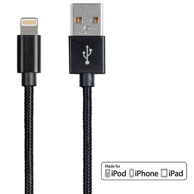 Monoprice Palette Series MFi Certified Lightning to USB Charge & Sync Cable, 3ft Black