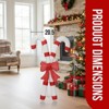 NAYSAYE 33IN Christmas Candy Cane Decoration with Bowknot Festive Tinsel Display for Indoor and Outdoor Holiday Decor, Red and White, 20.5"*7.9"*32.7" - 3 of 4