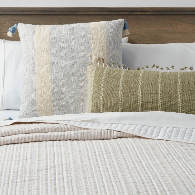 Oversized Oblong Woven Stripe Tassel Decorative Throw Pillow - Threshold™, 2 of 10