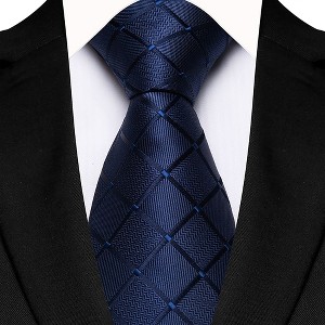 Anna-Kaci Men's Textured Diamond Pattern Silk Tie Wide Formal Necktie for Business, Weddings & Special Occasions - 1 of 2
