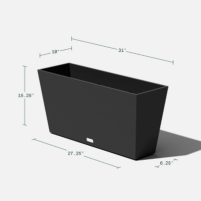 Black 31" Recycled Plastic Outdoor/Indoor Planter Set