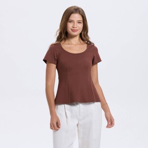 Women's Short Sleeve Scoop Neck Jersey Top - A New Day™ - 1 of 3