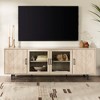 70" MDF Scandinavian 4-Door Herringbone TV Stand with Tempered Glass, Adjustable Shelves, and Cord Management for Living Room and Bedroom - 4 of 4