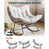Outdoor Papasan Rocking Chair Oversized Patio Rocker with Sturdy Metal Frame Rattan Egg Style for Balcony Backyard Porch - 3 of 4