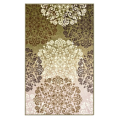 Traditional Floral Geometric Non-Slip Indoor Runner or Area Rug by Blue Nile Mills
