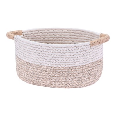 Unique Bargains Woven Handles Shelf Closet Storage Basket