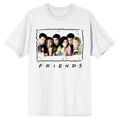 Friends TV Show Merchandise Mens Milkshakes Varsity Football T-Shirt  (X-Small)-White