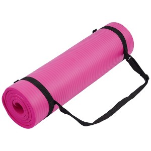 Fitvids 1/2-Inch Thick High Density Exercise Yoga Mat, Carrying Strap, Pink - 1 of 4