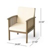 NAYSAYE Patio Chaise Lounges Outdoor Acacia Wood Club Chair Set with Dining Table for Garden Patio Deck, Cream and Gray, 47.25"*47.25"*29.75" - 4 of 4