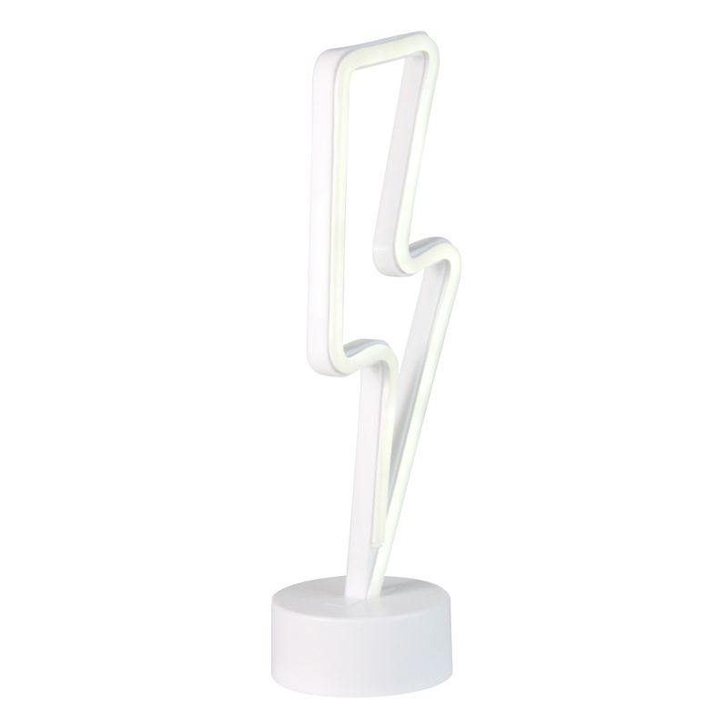 Northlight 11.5" Battery Operated Neon Style LED Lightening Bolt Table Light - White, 4 of 5