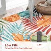 Modern Washable Leaf Area Rug, Non Slip Non Shedding Floor Cover, Foldable Low Pile Plant Accent Mat for Kitchen Bathroom Bedroom Living Room - 2 of 4
