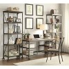 Vynxaria 4-Shelf Writing Desk with Metal Casters Natural Rustic Black Metal Modern Traditional Aesthetic for Home Office - 2 of 3