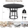 TackView 47''Round Dining Table for 4-6, Farmhouse Dining Room Circle Dinner Table with Storage and Metal Legs,for Living Room,Kitchen - 3 of 4