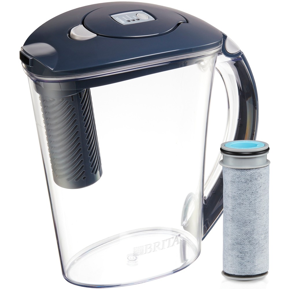 Brita Large 10-Cup Stream Filter as You Pour Water Pitcher with 1 Filter, Rapids BPA Free