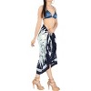 LA LEELA Women's Wraps Swimwear Sarong Cover up Holiday Long Beachwear Pareo Swimsuit Wrap One Size Blue, Abstract - 4 of 4